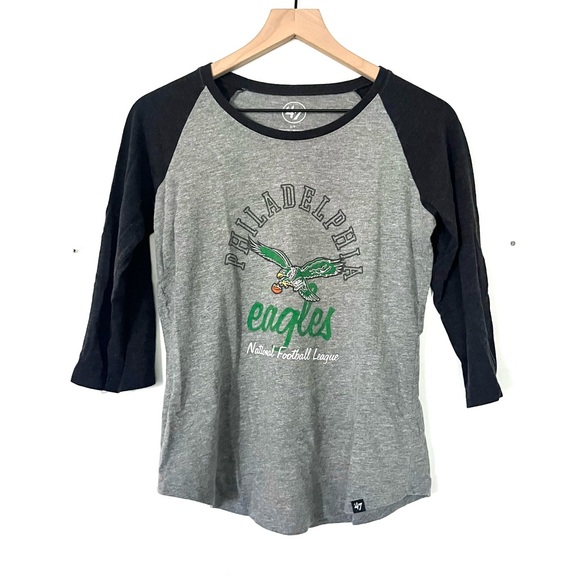 ‘47 Brand Throwback Kelly Green Philadelphia Eagles Baseball Tee - Picture 1 of 6